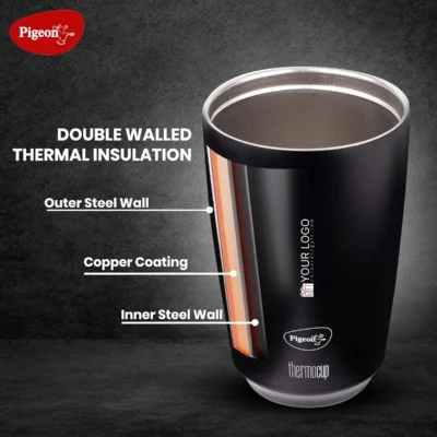 Buy Pigeon Vacuum Thermo Cup - Black in bulk for Corporate Gifting | Corporate Gyft