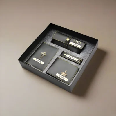 Buy Personalized Men’s Travel Accessory Gift Set - Black in bulk for Corporate Gifting | Corporate Gyft
