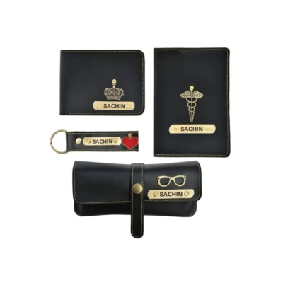 Buy Personalized Men’s Travel Accessory Gift Set - Black in bulk for Corporate Gifting | Corporate Gyft
