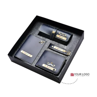 Buy Personalized Men’s Travel Accessory Gift Set - Blue in bulk for Corporate Gifting | Corporate Gyft