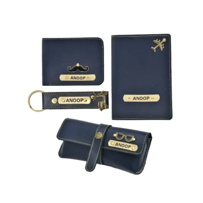 Buy Personalized Men’s Travel Accessory Gift Set - Blue in bulk for Corporate Gifting | Corporate Gyft