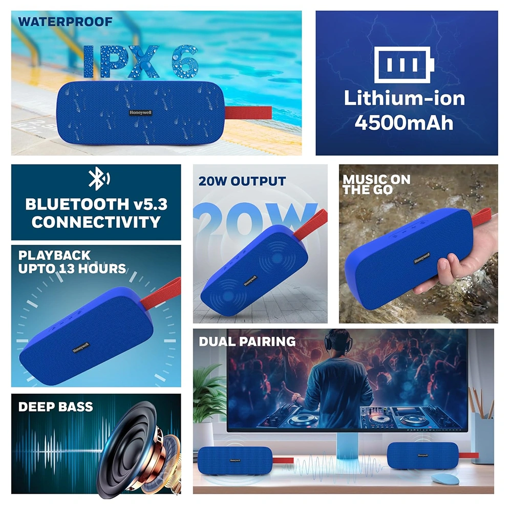 Honeywell Trueno U300 Power Speaker - Blue Buy Honeywell Trueno U300 Power Speaker - Blue in bulk for Corporate Gifting | Corporate Gyft