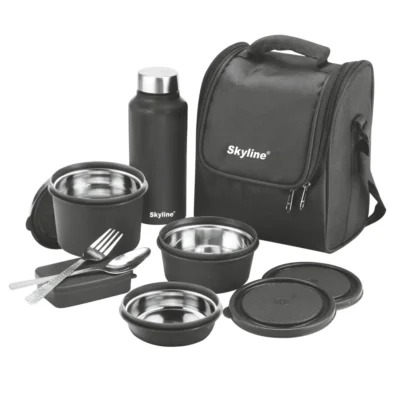 Buy Skyline Office Lunch Box Set - Black in bulk for Corporate Gifting | Corporate Gyft