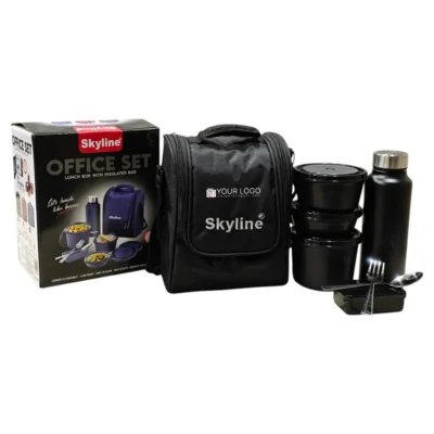 Buy Skyline Office Lunch Box Set - Black in bulk for Corporate Gifting | Corporate Gyft