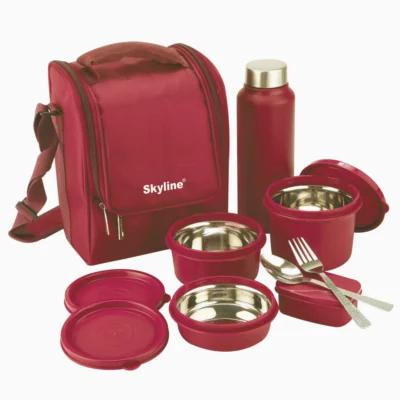 Buy Skyline Office Lunch Box Set - Red in bulk for Corporate Gifting | Corporate Gyft