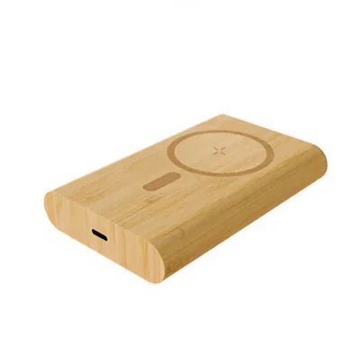 Buy Juniper 2.0 Bamboo Wireless Power Bank in bulk for Corporate Gifting | Corporate Gyft