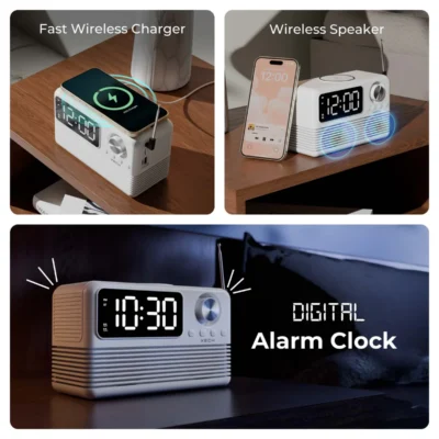 Buy Xech Eon Max Wireless Charging Clock Speaker in bulk for Corporate Gifting | Corporate Gyft