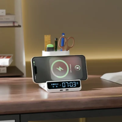Buy Xech Quest Max Wireless Charging Clock in bulk for Corporate Gifting | Corporate Gyft