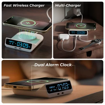 Buy Xech Quest Neo Clock with Wireless Charging Pad in bulk for Corporate Gifting | Corporate Gyft