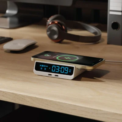 Buy Xech Quest Neo Clock with Wireless Charging Pad in bulk for Corporate Gifting | Corporate Gyft