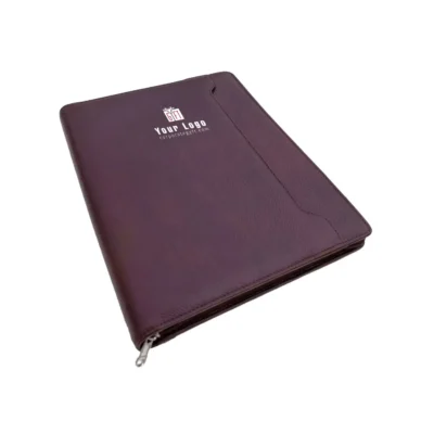 Buy Premium A4 Leather Zipper Folder in bulk for Corporate Gifting | Corporate Gyft