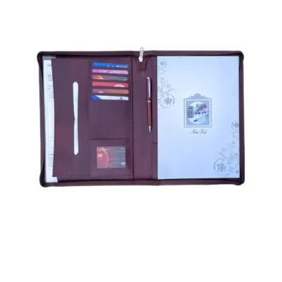 Buy Premium A4 Leather Zipper Folder in bulk for Corporate Gifting | Corporate Gyft