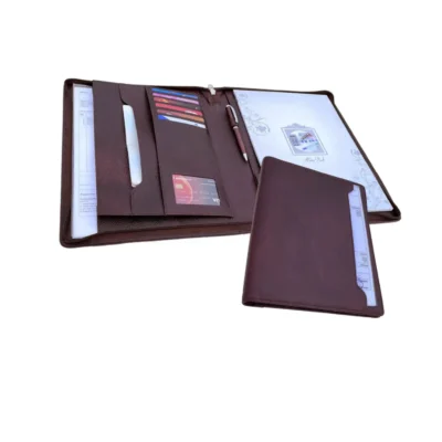 Buy Premium A4 Leather Zipper Folder in bulk for Corporate Gifting | Corporate Gyft