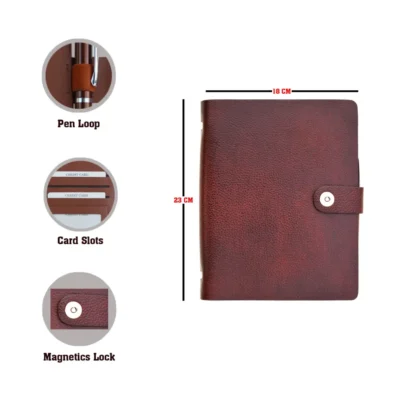 Buy Genuine Leather Planner with Metal Pen in bulk for Corporate Gifting | Corporate Gyft