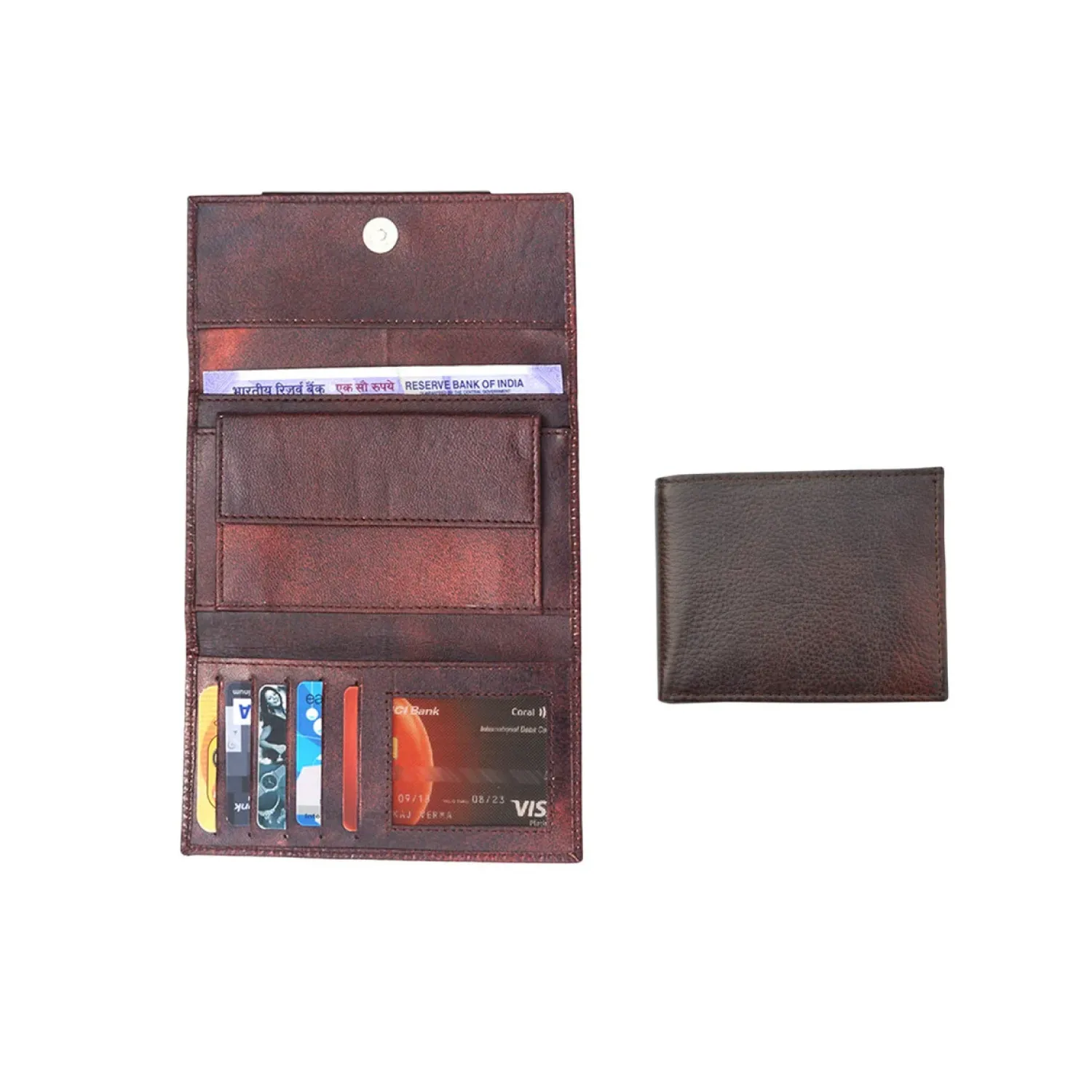 Premium Couple Wallet Set - Brown Buy Premium Couple Wallet Set - Brown in bulk for Corporate Gifting | Corporate Gyft