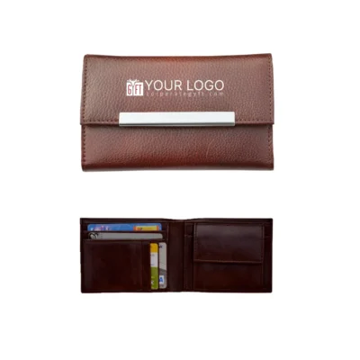Buy Premium Couple Wallet Set - Brown in bulk for Corporate Gifting | Corporate Gyft