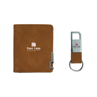 Buy Mini Unisex Wallet and Key Ring Gift Set in bulk for Corporate Gifting | Corporate Gyft