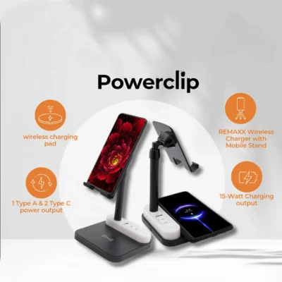 Buy Powerclip Wireless Charger with Mobile Stand in bulk for Corporate Gifting | Corporate Gyft