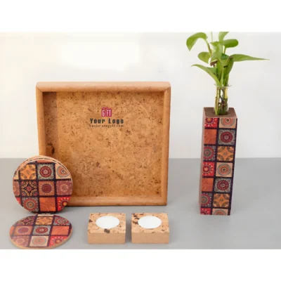 Buy Cork Printed Decor Gift Set in bulk for Corporate Gifting | Corporate Gyft