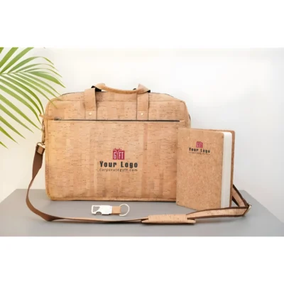 Buy Premium Cork Laptop Bag And Diary Set in bulk for Corporate Gifting | Corporate Gyft
