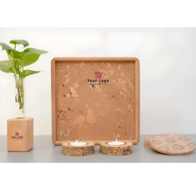 Buy 4-in-1 Cork Tabletop Essentials Gift Set in bulk for Corporate Gifting | Corporate Gyft