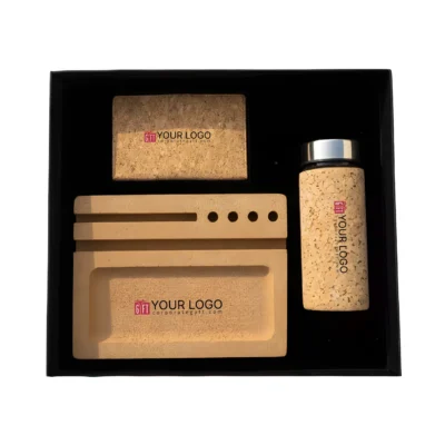 Buy 3-in-1 Cork Accent Gift Set in bulk for Corporate Gifting | Corporate Gyft