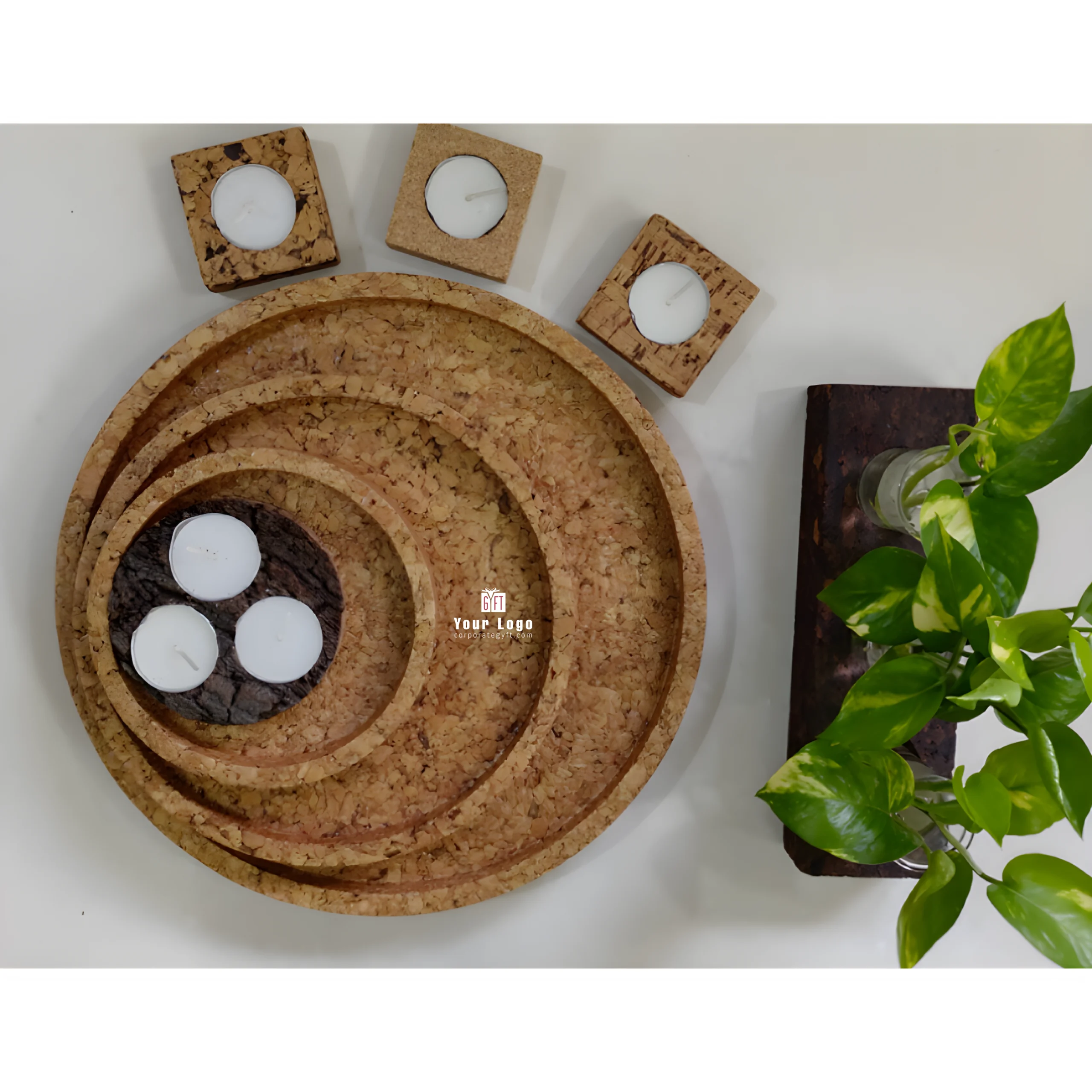 Elegant Cork Home Décor Gift Set Buy Elegant Cork Home Décor Gift Set in bulk for Corporate Gifting | Corporate Gyft