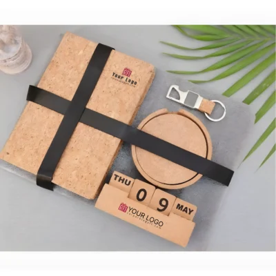 Buy Sustainable Cork Office Gift Set in bulk for Corporate Gifting | Corporate Gyft