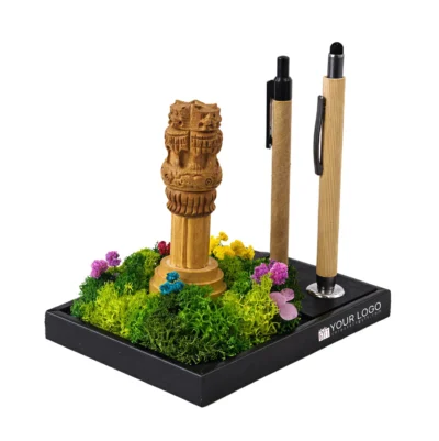 Buy Ashoka Emblem Desk Organizer in bulk for Corporate Gifting | Corporate Gyft