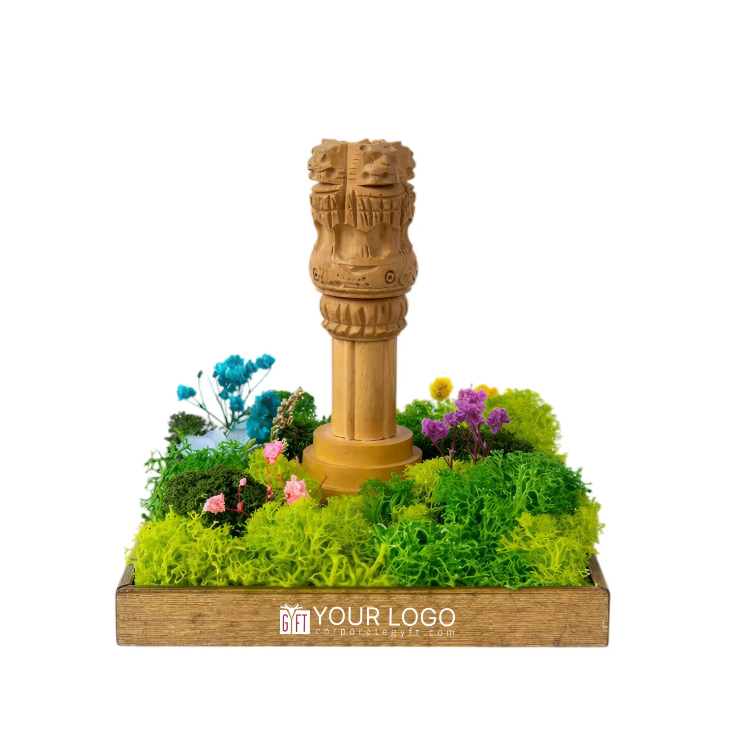 Forest Emblem Ashoka Sculpture - Brown Buy Forest Emblem Ashoka Sculpture - Brown in bulk for Corporate Gifting | Corporate Gyft
