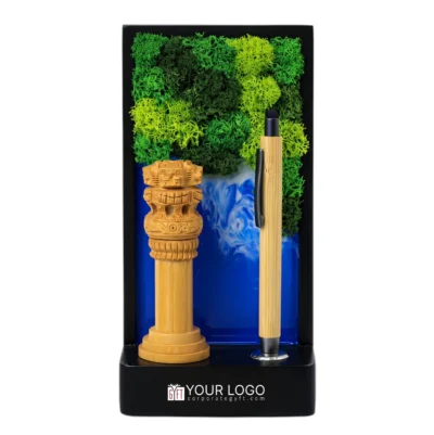 Buy Ashoka Emblem Forest Aqua Stand in bulk for Corporate Gifting | Corporate Gyft