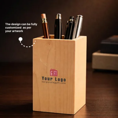 Buy WoodCrafted Pen Stand in bulk for Corporate Gifting | Corporate Gyft