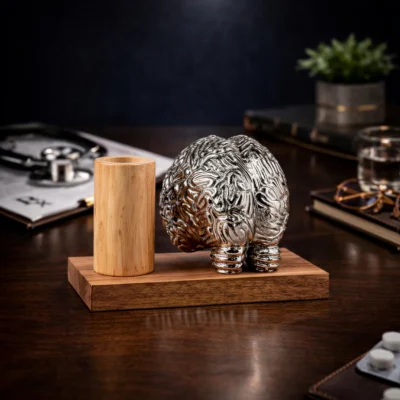 Buy NeuroDesk Insight Sculpture - Silver in bulk for Corporate Gifting | Corporate Gyft