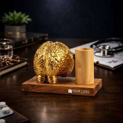 Buy NeuroDesk Insight Sculpture - Gold in bulk for Corporate Gifting | Corporate Gyft