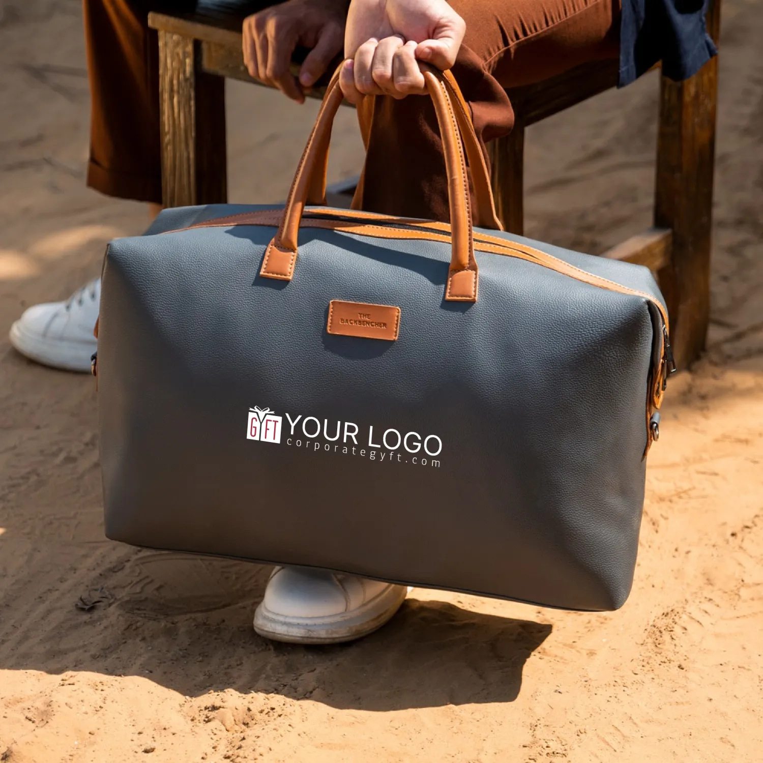 Dominic Duffle Bag - Grey Buy Dominic Duffle Bag - Grey in bulk for Corporate Gifting | Corporate Gyft