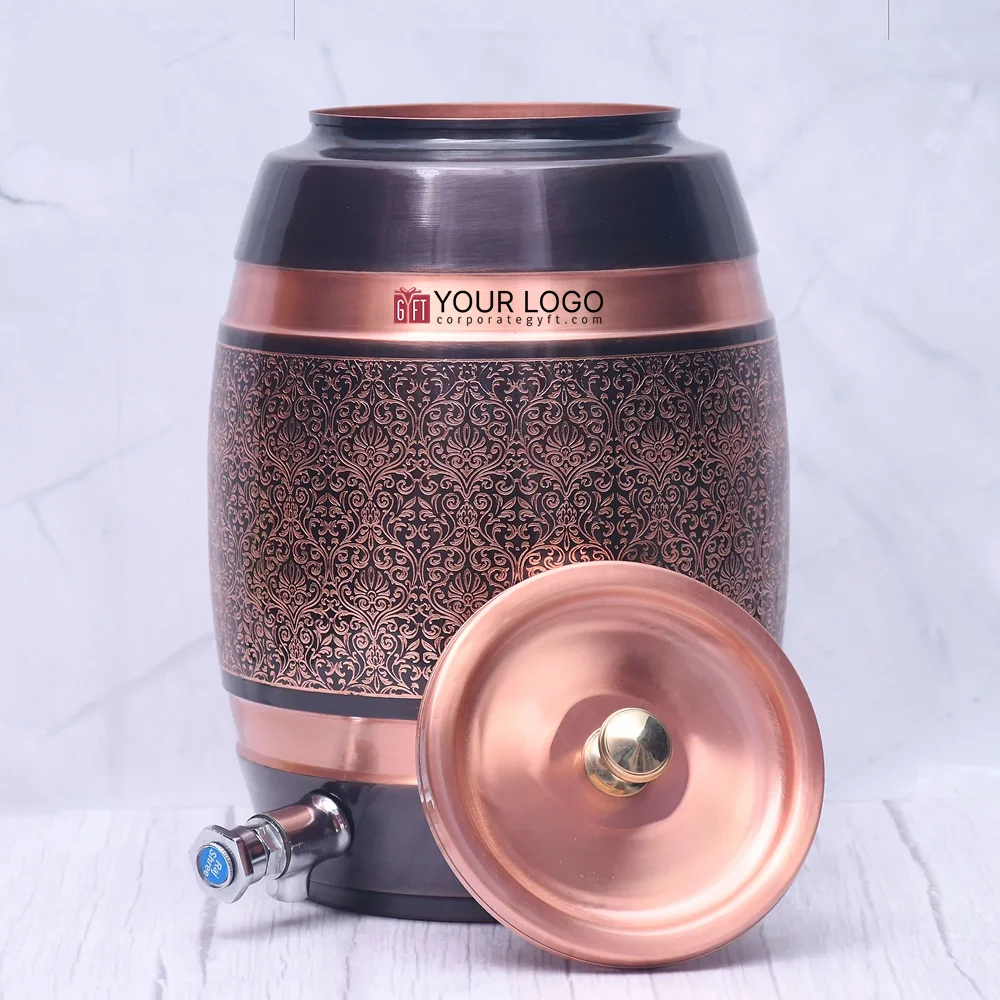 Antique Barel Matka Copper Dispenser Buy Antique Barel Matka Copper Dispenser in bulk for Corporate Gifting | Corporate Gyft