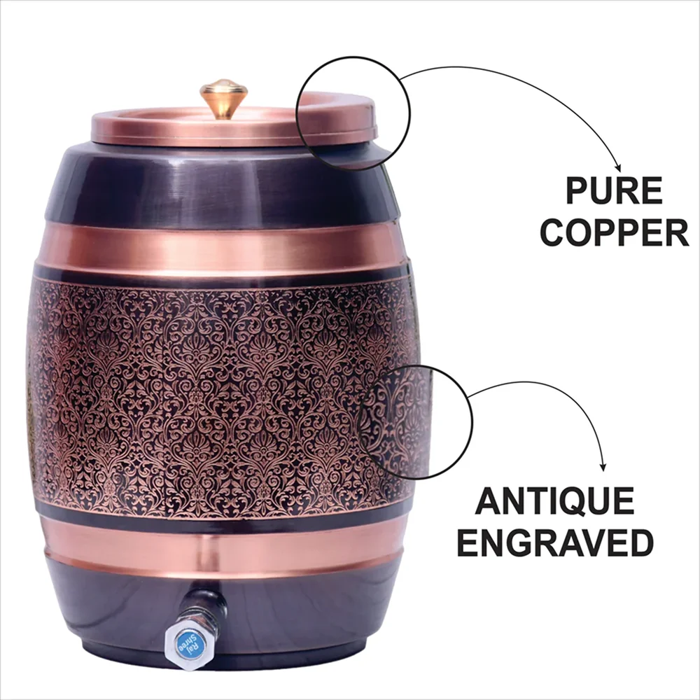 Antique Barel Matka Copper Dispenser Buy Antique Barel Matka Copper Dispenser in bulk for Corporate Gifting | Corporate Gyft
