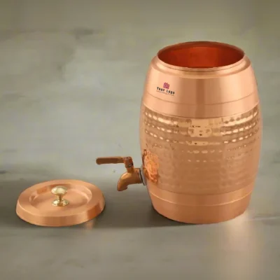 Buy Barel Matka Antique Hammered Dispenser in bulk for Corporate Gifting | Corporate Gyft