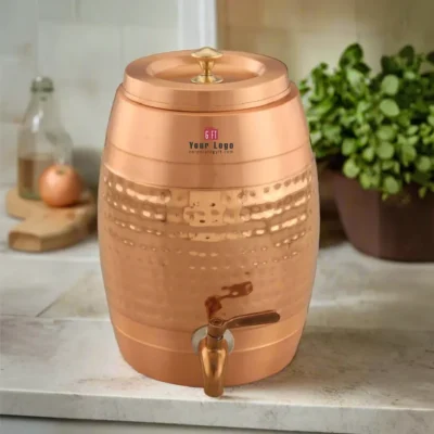 Buy Barel Matka Antique Hammered Dispenser in bulk for Corporate Gifting | Corporate Gyft