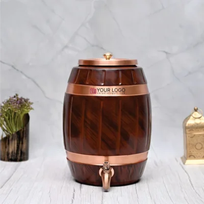 Buy Barel Matka Antique Wood Dispenser in bulk for Corporate Gifting | Corporate Gyft
