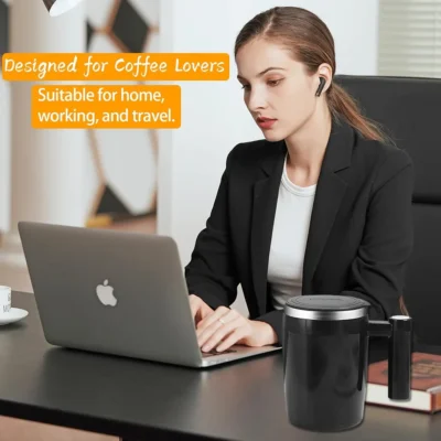 Buy Cognivox Smart LCD Self Mixing Mug - Black in bulk for Corporate Gifting | Corporate Gyft