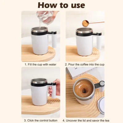 Buy Cognivox Smart LCD Self Mixing Mug - White in bulk for Corporate Gifting | Corporate Gyft