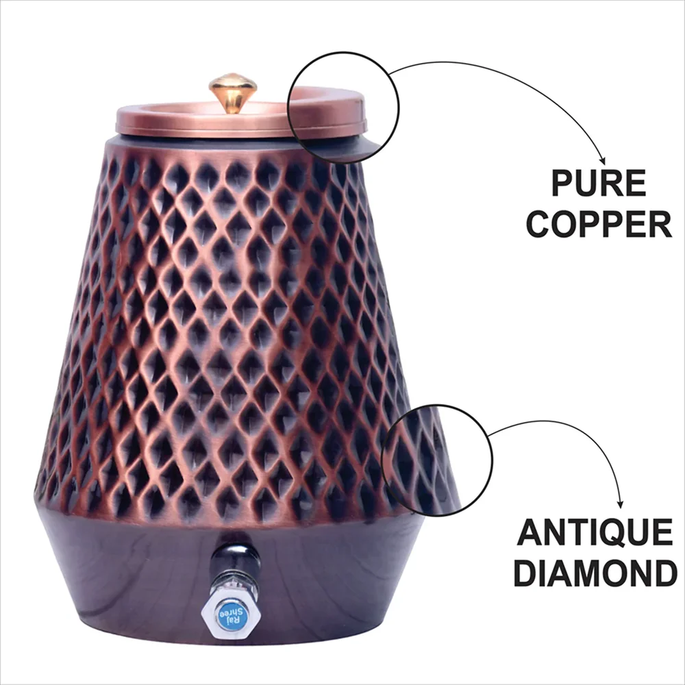 Elegant Matka Antique Diamond Dispenser Buy Elegant Matka Antique Diamond Dispenser in bulk for Corporate Gifting | Corporate Gyft