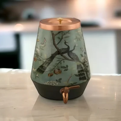 Buy Elegance Enamel Coated Copper Matka in bulk for Corporate Gifting | Corporate Gyft