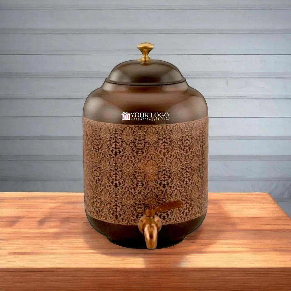 Heritage Matka Antique Etching Dispenser Buy Heritage Matka Antique Etching Dispenser in bulk for Corporate Gifting | Corporate Gyft