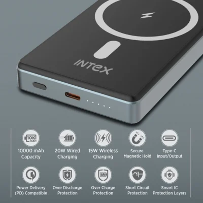 Buy Intex Sky Magsafe 10k Poly Powerbank in bulk for Corporate Gifting | Corporate Gyft