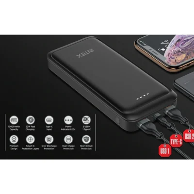 Buy Intex Strong Blaze 10K Power Bank - Black in bulk for Corporate Gifting | Corporate Gyft
