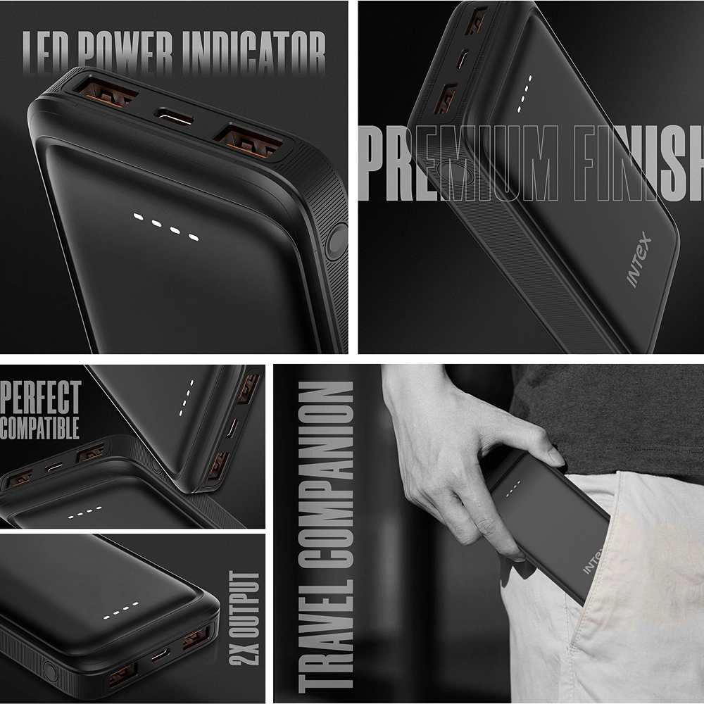 Intex Strong Blaze QC PD 20K Powerbank - Black Buy Intex Strong Blaze QC PD 20K Powerbank - Black in bulk for Corporate Gifting | Corporate Gyft