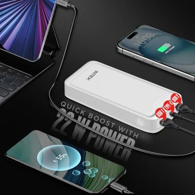 Buy Intex Strong Blaze QC PD 20K Powerbank - White in bulk for Corporate Gifting | Corporate Gyft