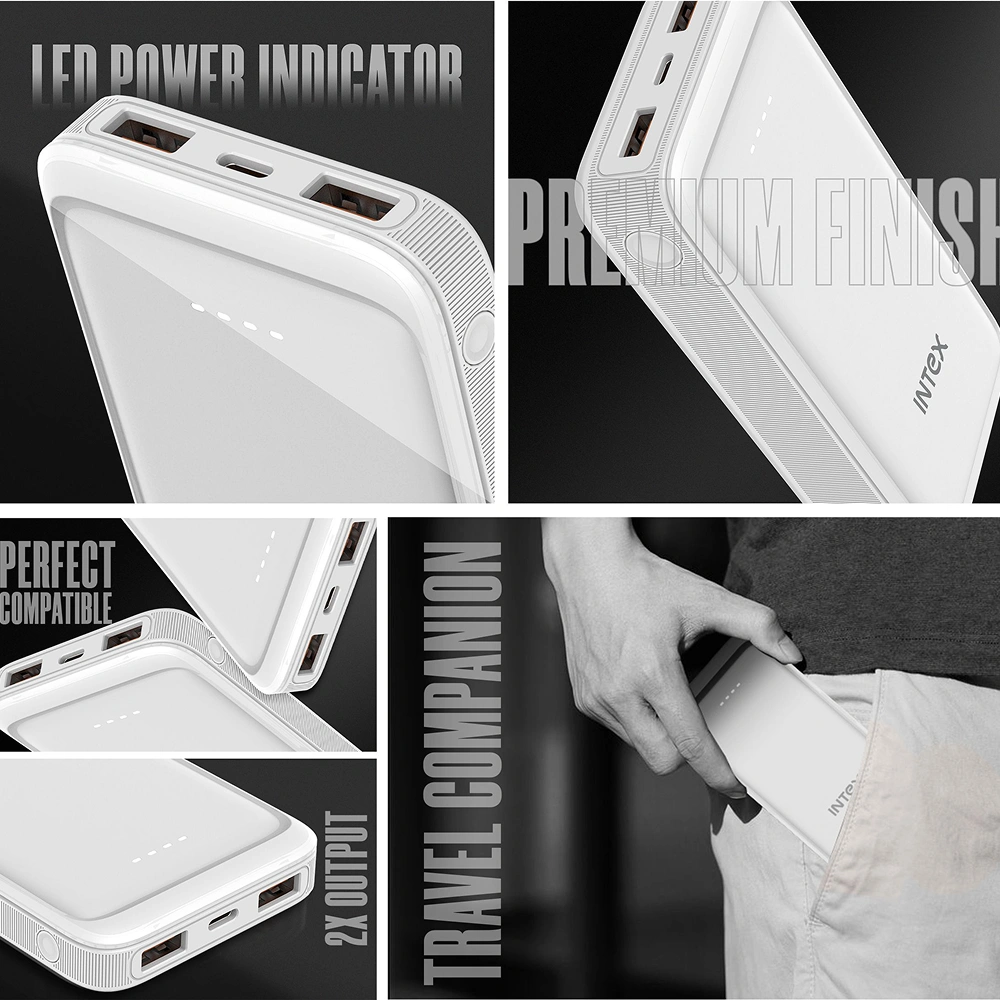 Intex Strong Blaze QC PD 20K Powerbank - White Buy Intex Strong Blaze QC PD 20K Powerbank - White in bulk for Corporate Gifting | Corporate Gyft